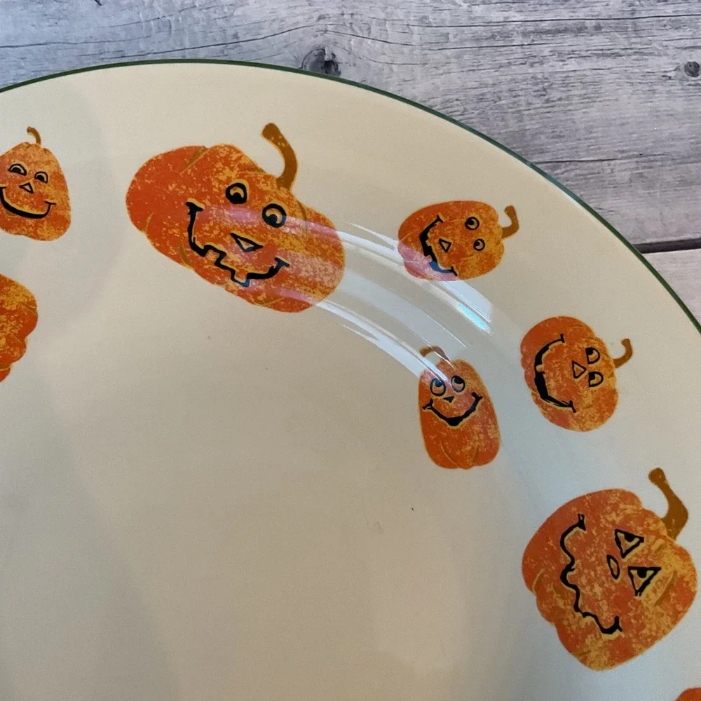 Longaberger Halloween Treats Bowl Jack O Lantern Pumpkin Pasta Serving 12 Inch